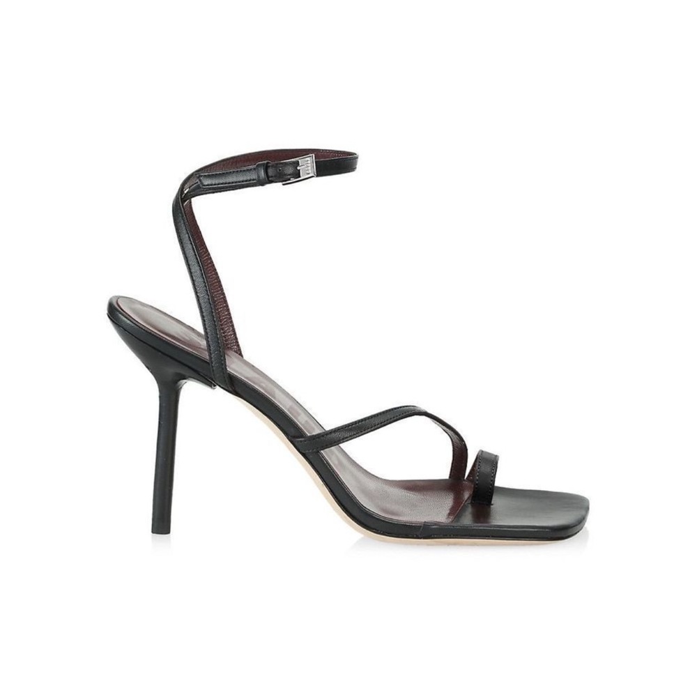 Staud Black Leather Mona Heel Sandals Brand New Size 38